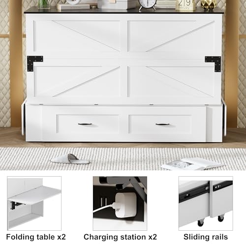Murphy Bed Queen with Storage & Charging Station B814062
