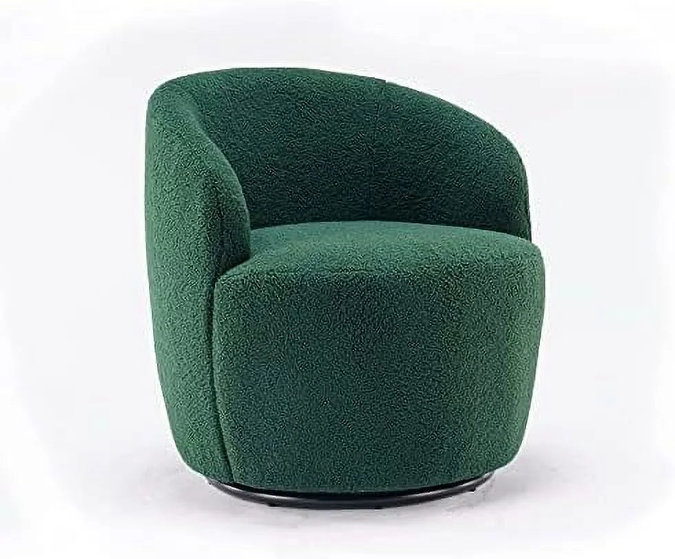 Cream Boucle Barrel Swivel Accent Chair L9411