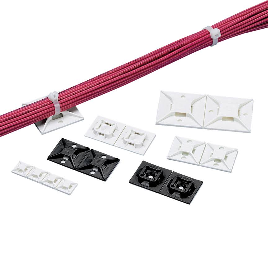 White ABS Plastic Cable Tie Mounts H180760