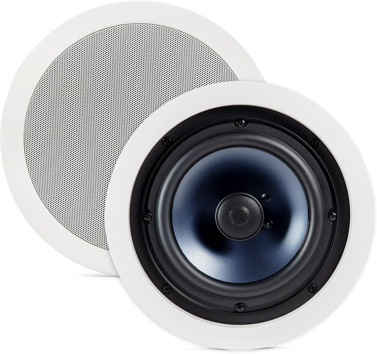 8-inch 2-way In-ceiling Speakers Set of 2 with 12-inch Powered Subwoofer O22589