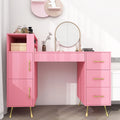 Pink 55inches Vanity Desk with 4 Drawers U598