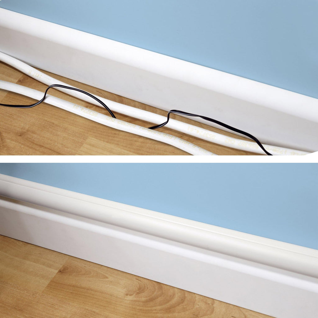 White 39 Inch Paintable Cable Raceway Cord Cover, Pack of 8 A9928