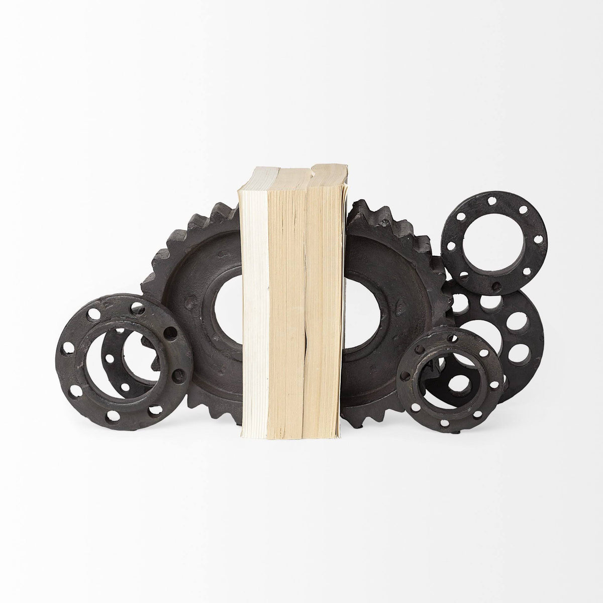 Black Matte Industrial Resin Bookend K17336