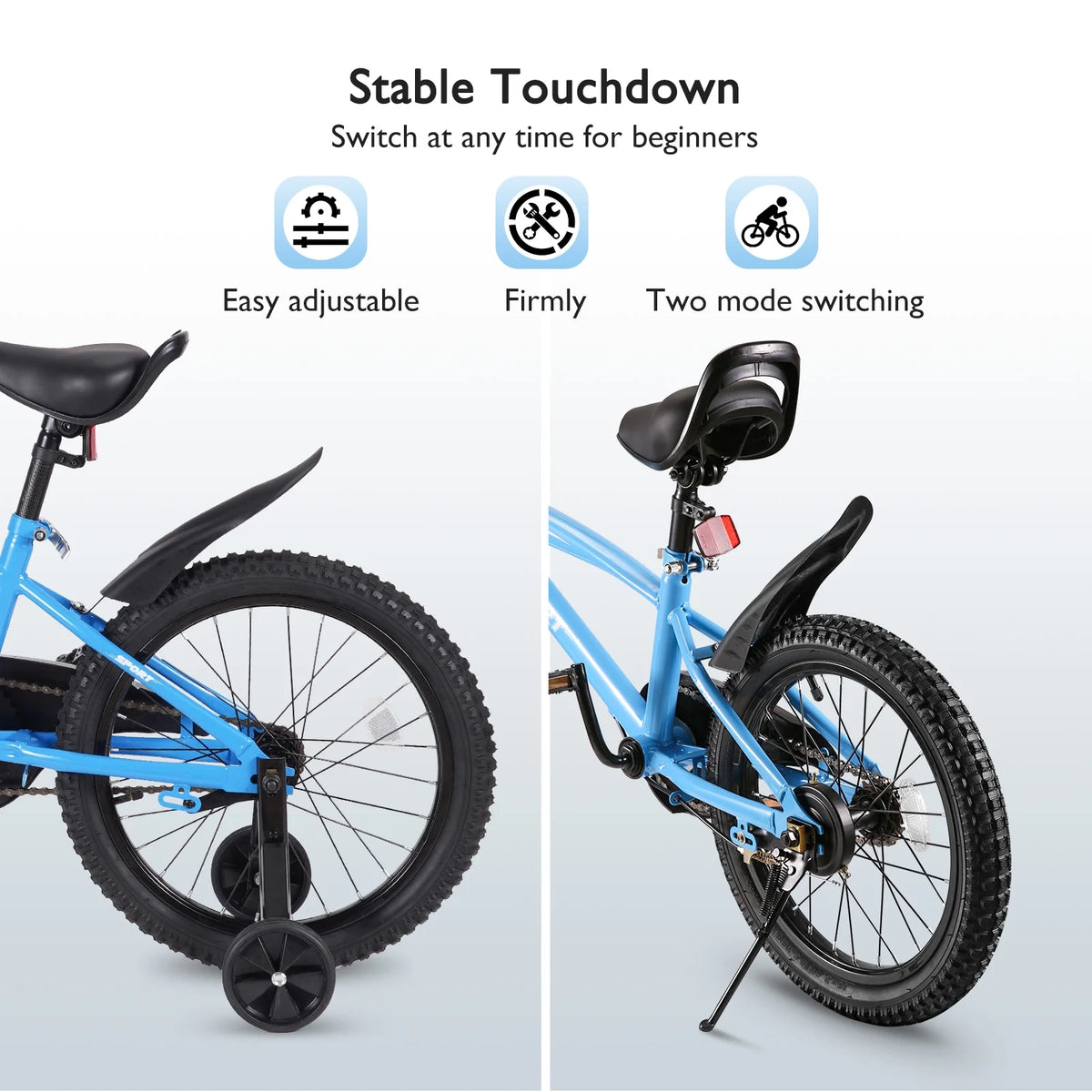 18 Kids Blue Bike with Removable Training Wheels K827