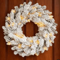 Green Artificial Christmas Wreath with Bell Bow and Pine Cones D195549