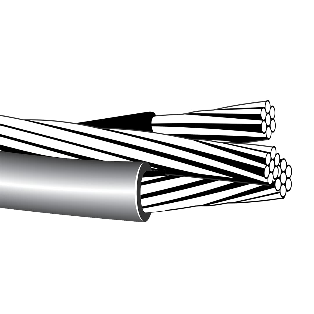 150' Nassau Cockle 2-2-4 Aluminum Triplex Overhead Service Drop Cable K9071