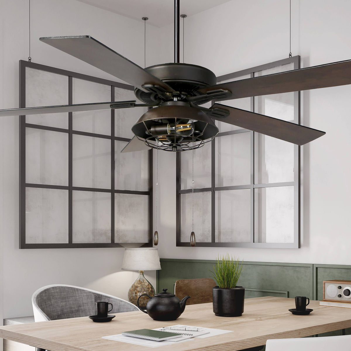 Farmhouse Lantern LED Ceiling Fan H407512