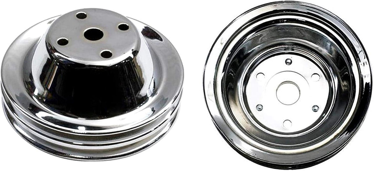 Chrome Pulley Set, 2-Groove Upper/3-Groove Lower, Long Pump C5144