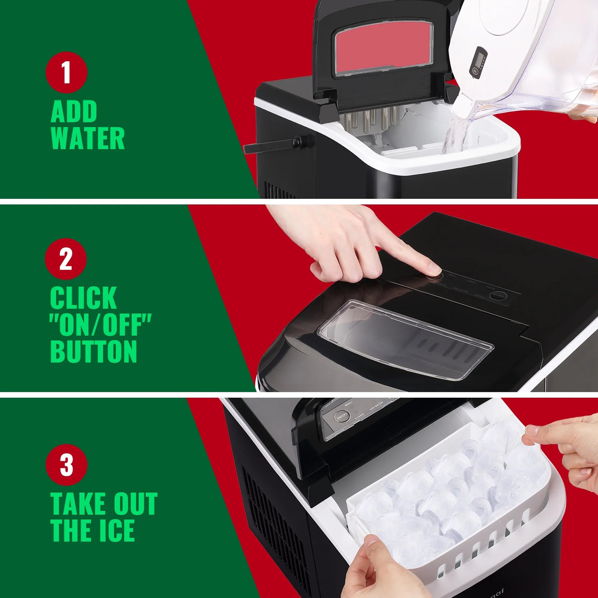 Countertop Ice Maker 26lbs/24H with Ice Scoop & Basket D727462