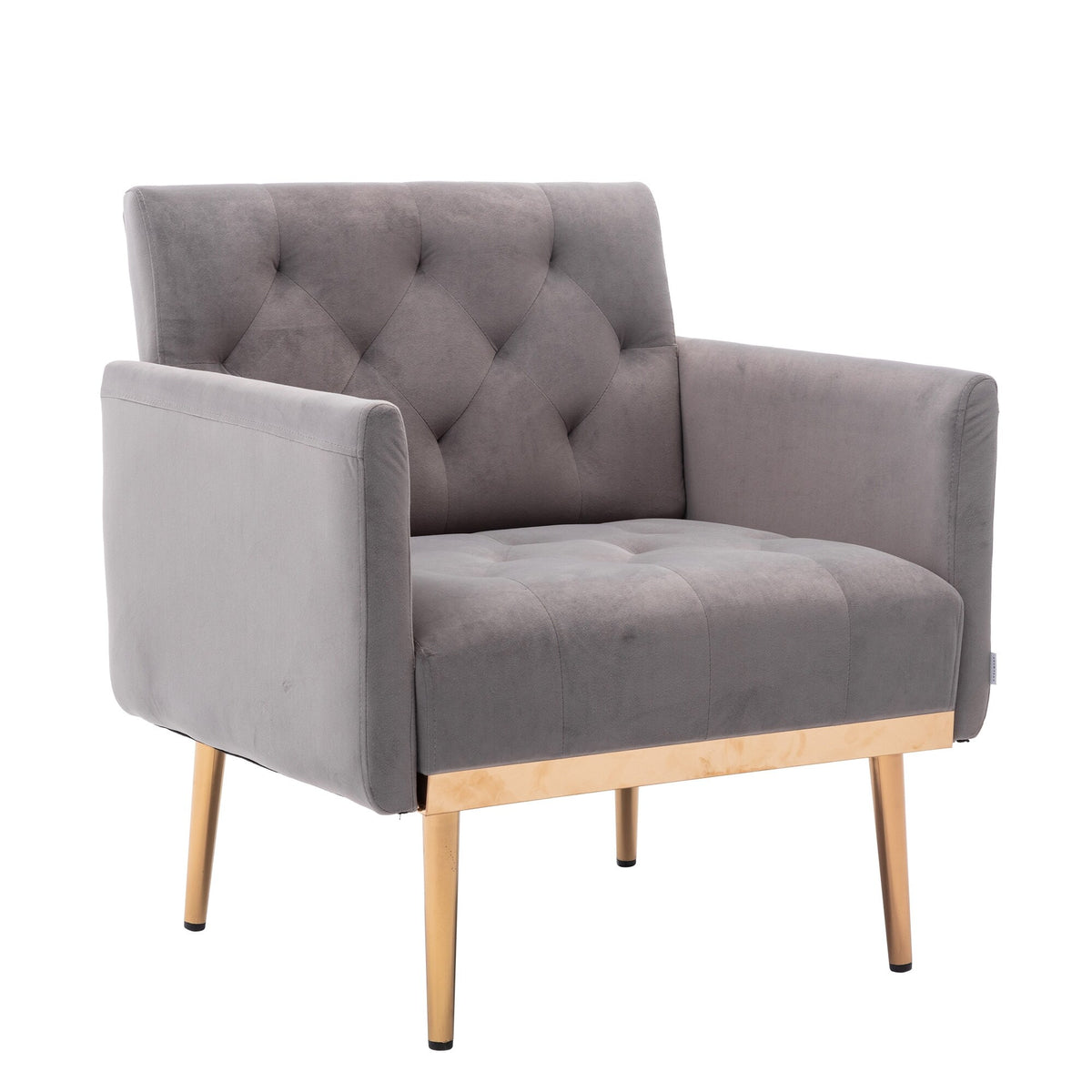 Grey Velvet Tufted Accent Chair N79267