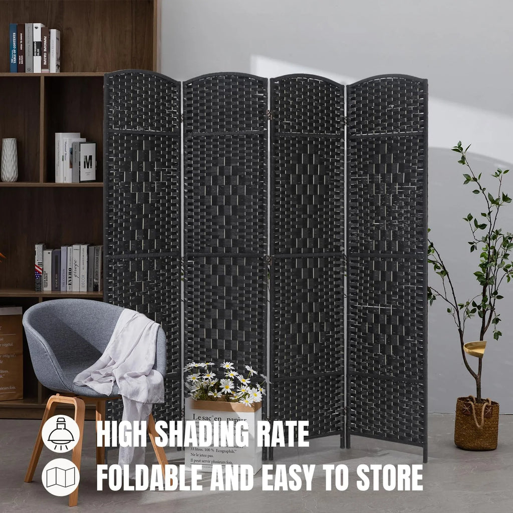 4 Panel 6Ft Folding Privacy Room Divider N54047