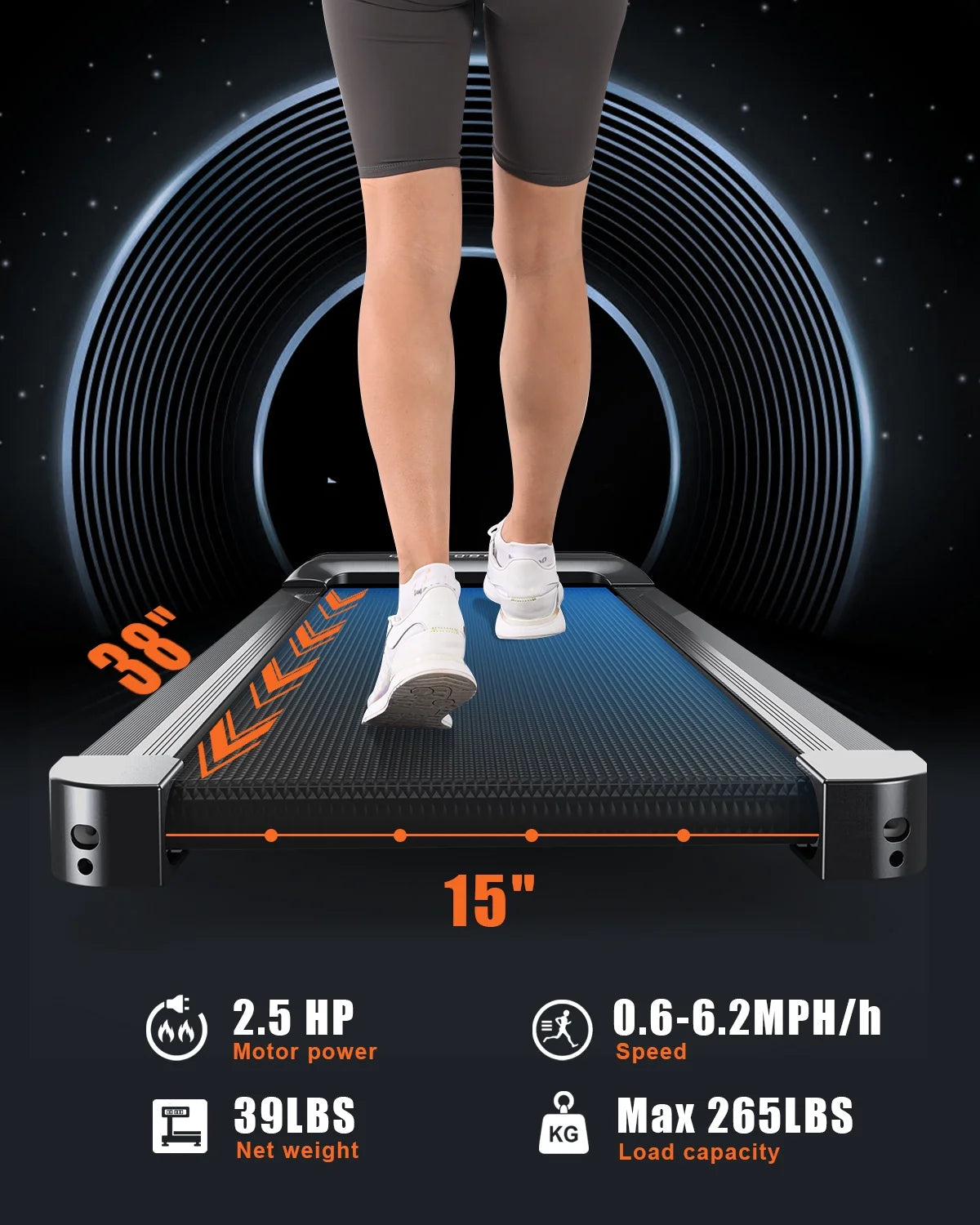 2.5HP Portable Under Desk Treadmill W2786