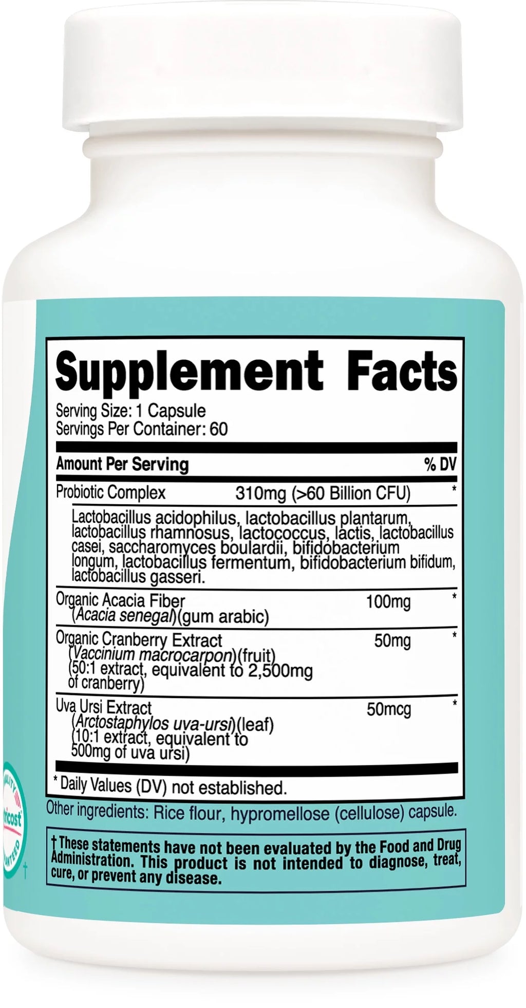 Probiotic Supplement 60 Billion CFU 60 Capsules B135196