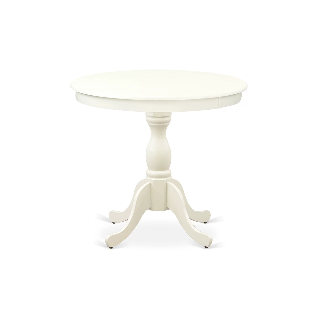 Antique White Wood Dining Table with Pedestal Legs Z495