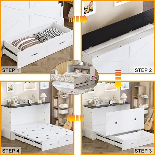 Murphy Bed Queen with Storage & Charging Station B814062