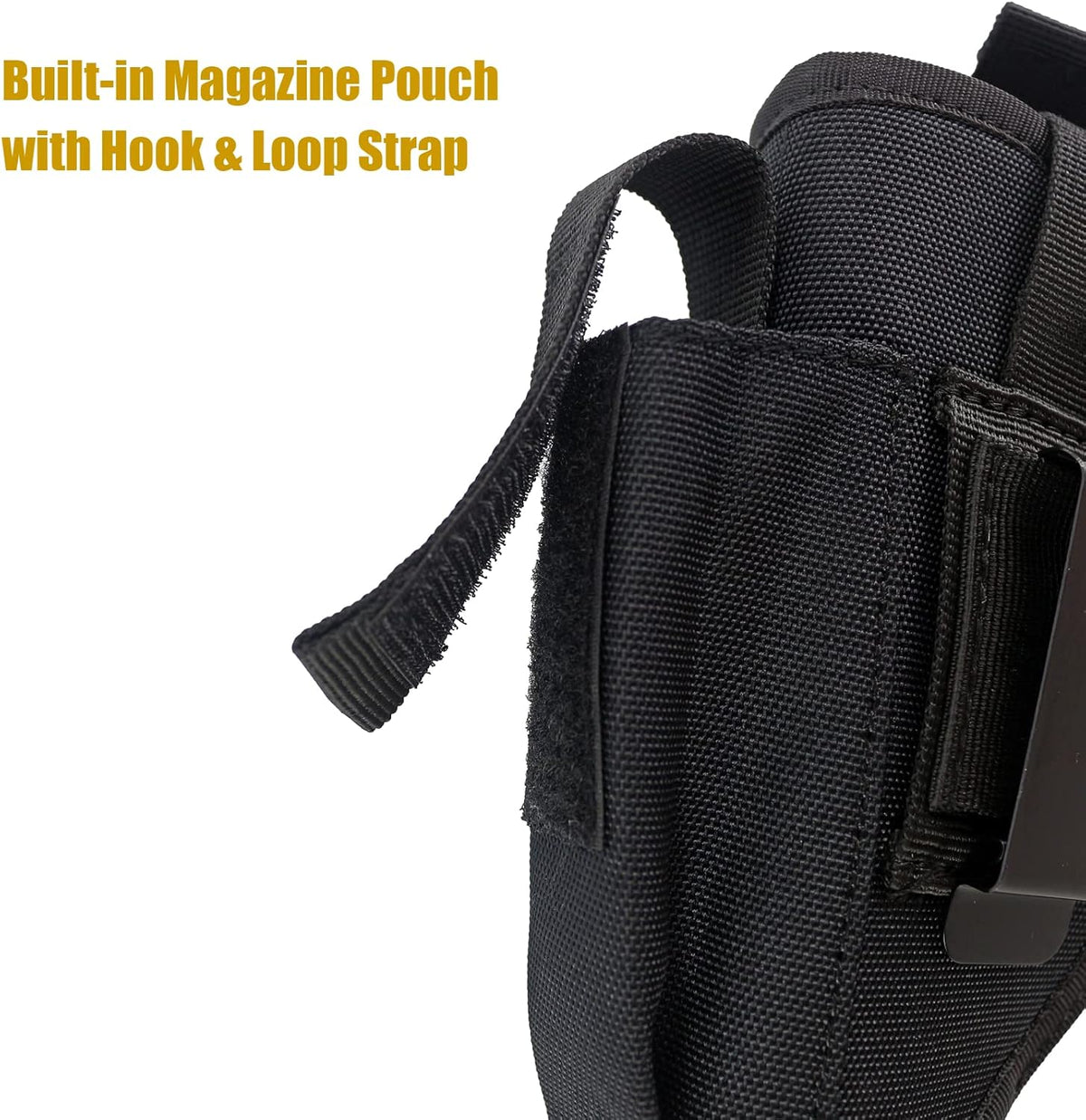 Black Tactical Belt Holster with Mag Pouch and Metal Clip D19332