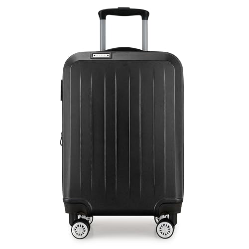 Expandable Hardside Spinner Luggage, Black, 21" Carry-on N92217
