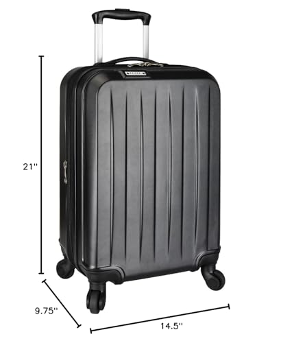 Expandable Hardside Spinner Luggage, Black, 21" Carry-on N92217