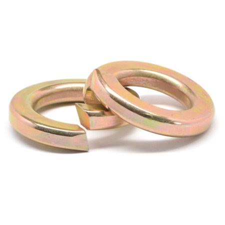 2 inch Grade 8 Alloy Steel Yellow Zinc Plated Split Lockwasher Pk 100 U438531