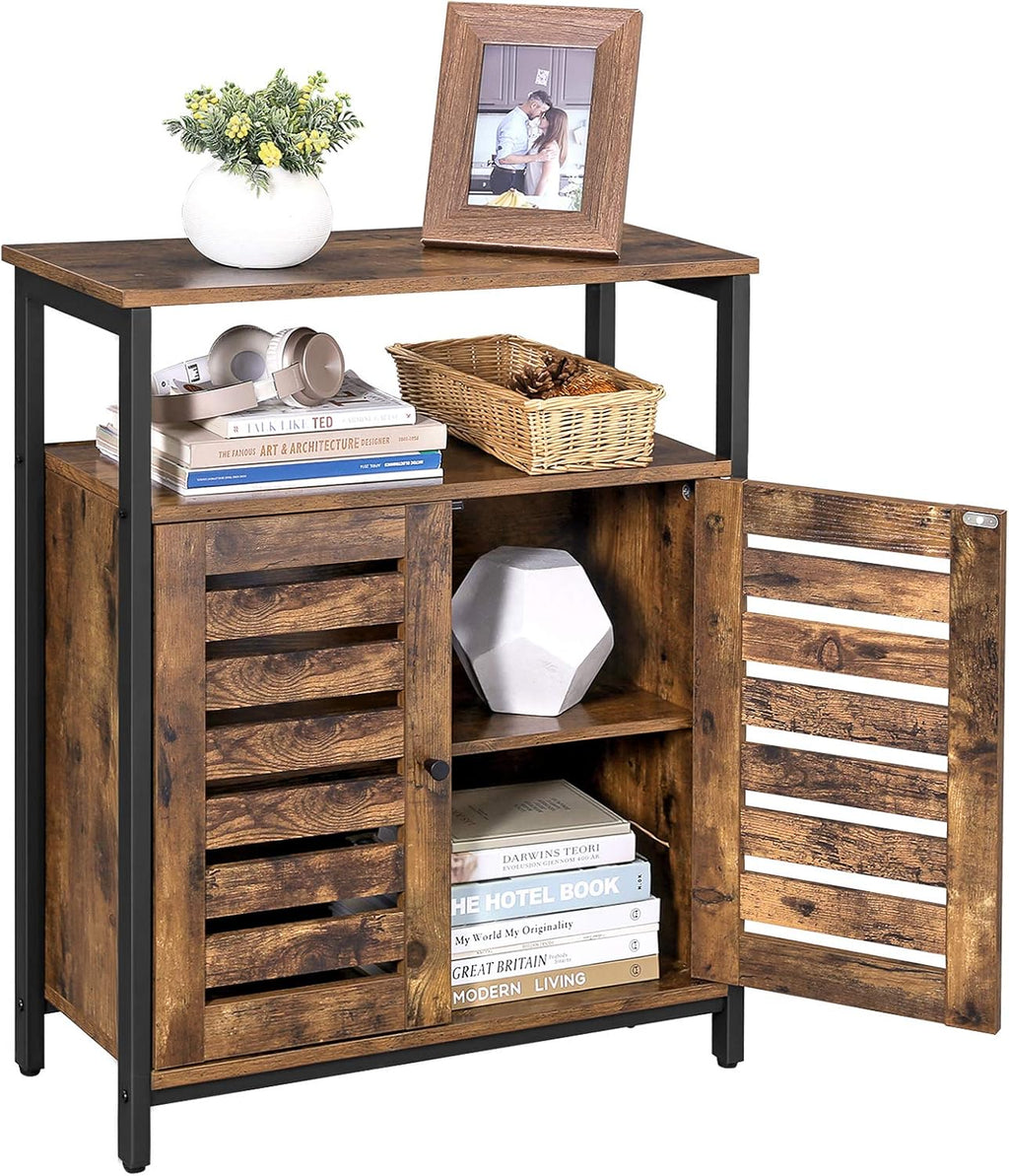 Rustic Brown Standing Cabinet with Shelf R795