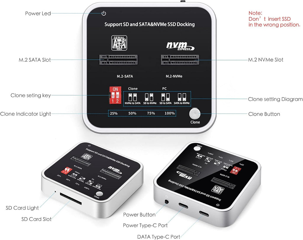 M.2 NVME/SATA SSD Docking Station A1070