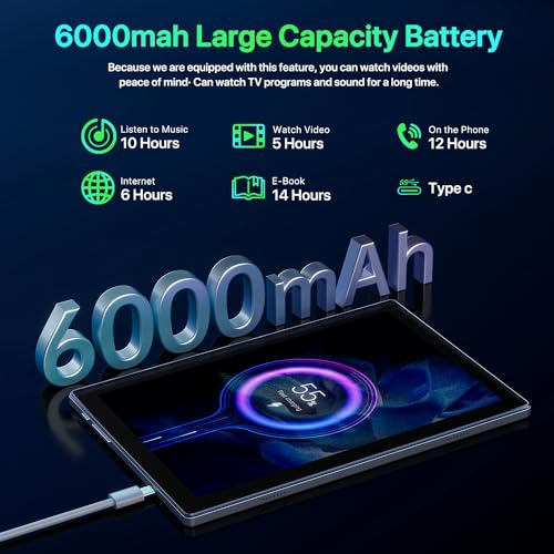 10 inch Android 14 Tablet Octa-Core 10GB RAM 64GB ROM 6000mAh Battery J31467