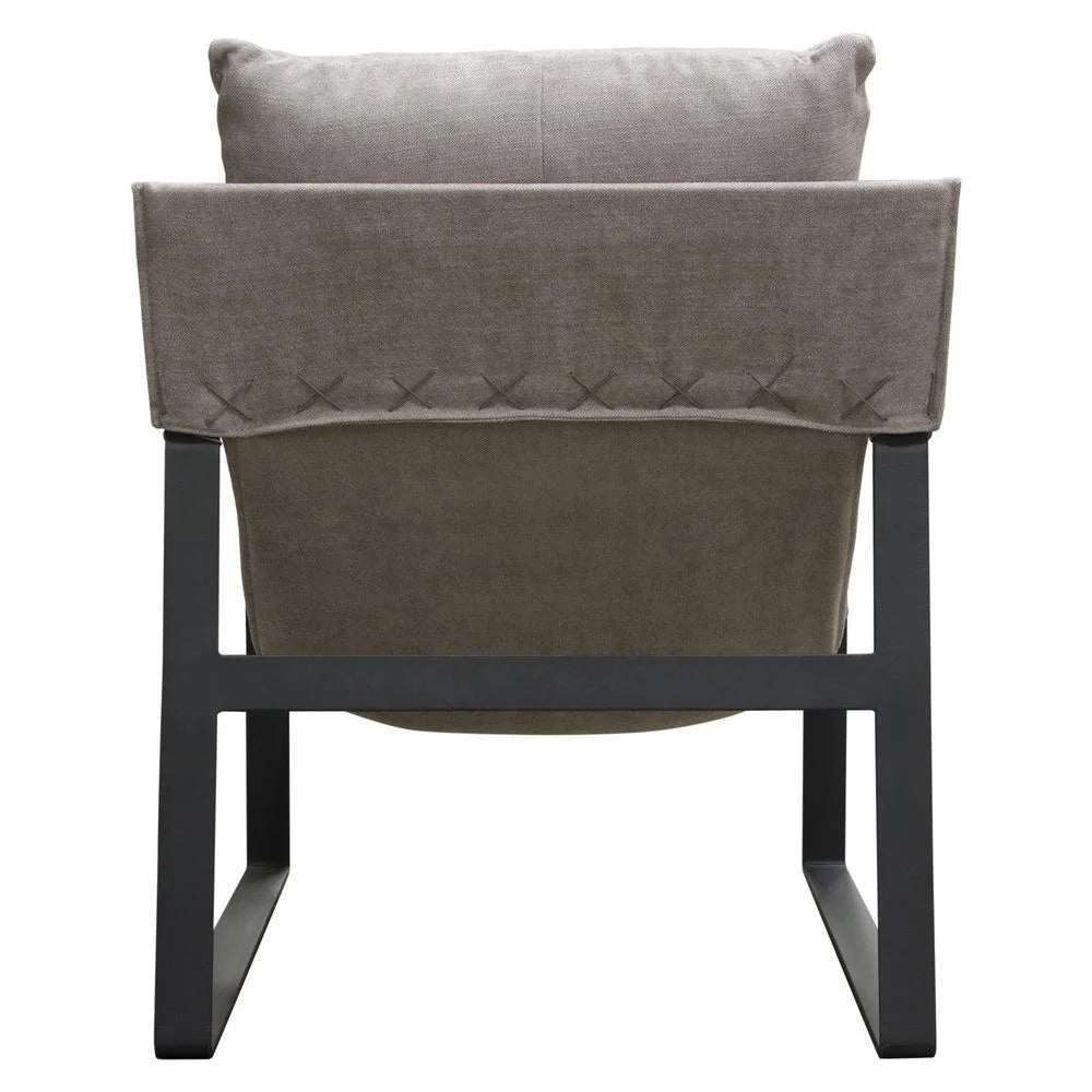 Grey Fabric Accent Chair with Black Metal Frame H885246