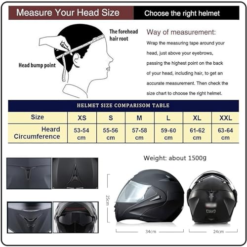 Motorcycle Bluetooth Full Face Modular Helmet with Dual Visor M671798