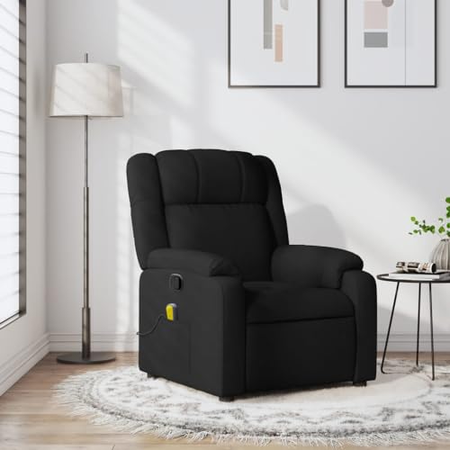 Black Fabric Massage Recliner Chair with 6Point Vibration Massage Z578