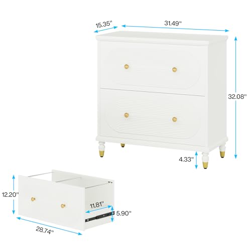 Gray 2-Drawer Wooden File Cabinet Y508