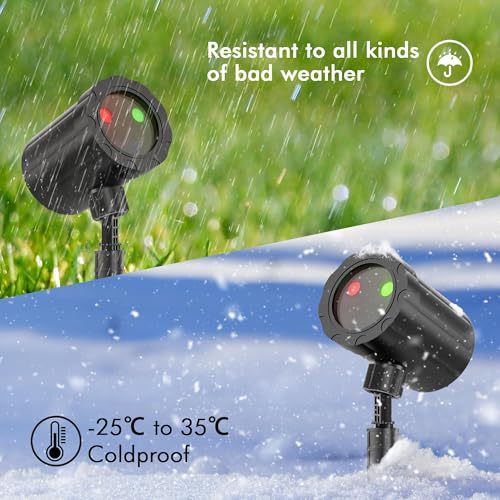 Red & Green Christmas Light Projector with Remote C397