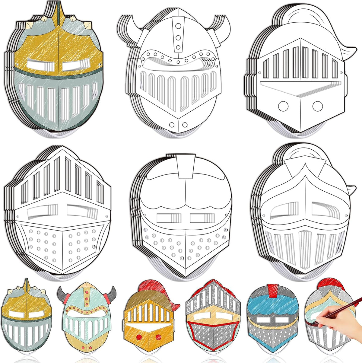 30 Pcs Helmet Craft DIY Shield Craft Knight Helmet Religious Christian Craft B8760
