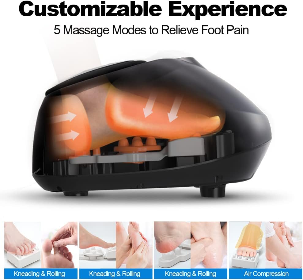 Foot Massager with Remote Control, Shiatsu with Heat, Air Compression Y72488