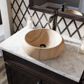 Sandstone Vessel Sink Ensemble with Antique Bronze Finish Faucet, Pop-Up Drain, and Sink Ring C40765