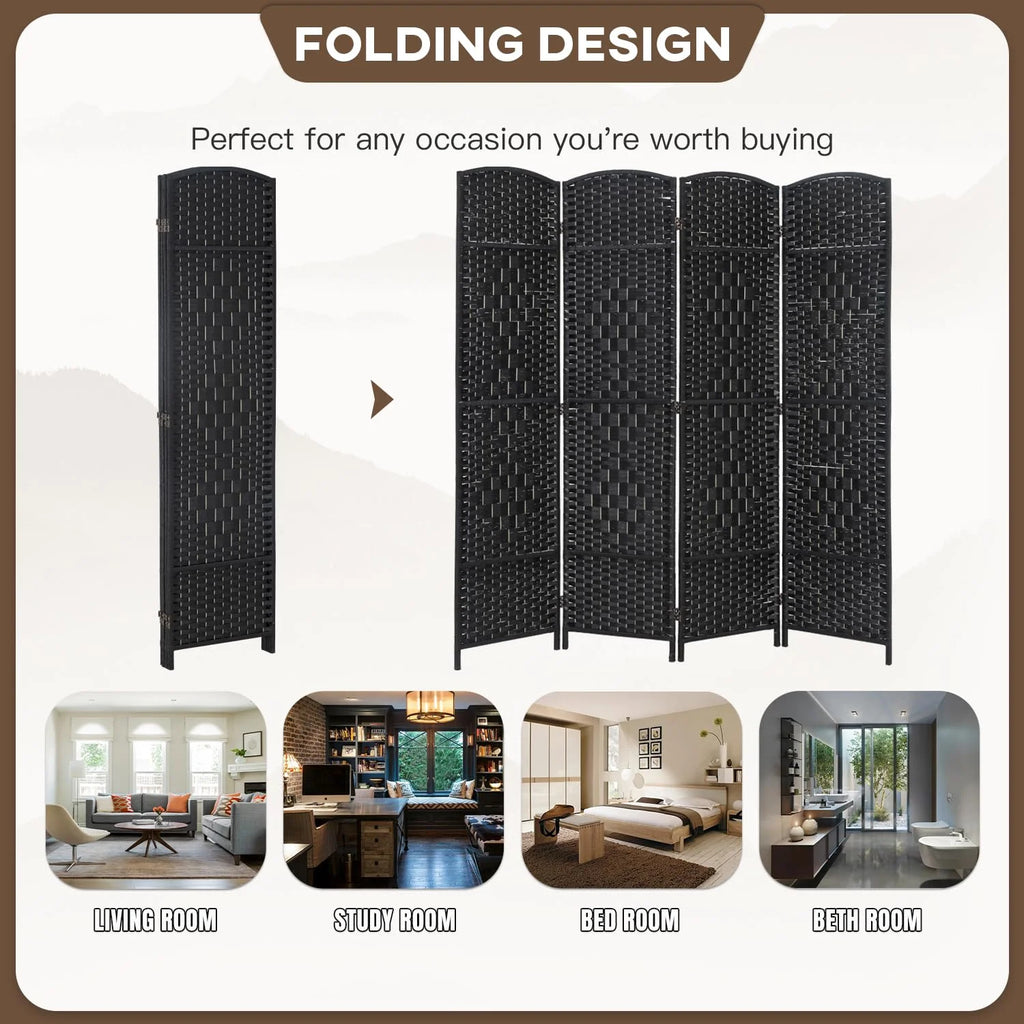 4 Panel 6Ft Folding Privacy Room Divider N54047