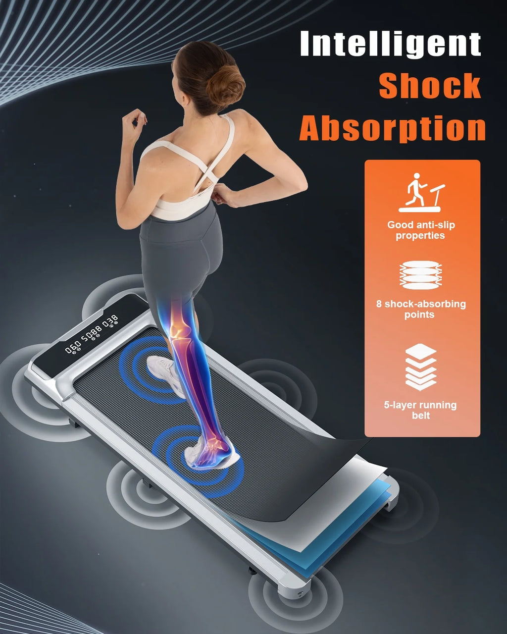 2.5HP Portable Under Desk Treadmill W2786