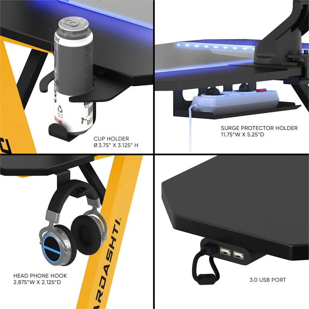 29.72" Gaming Desk with LED Lights F54363
