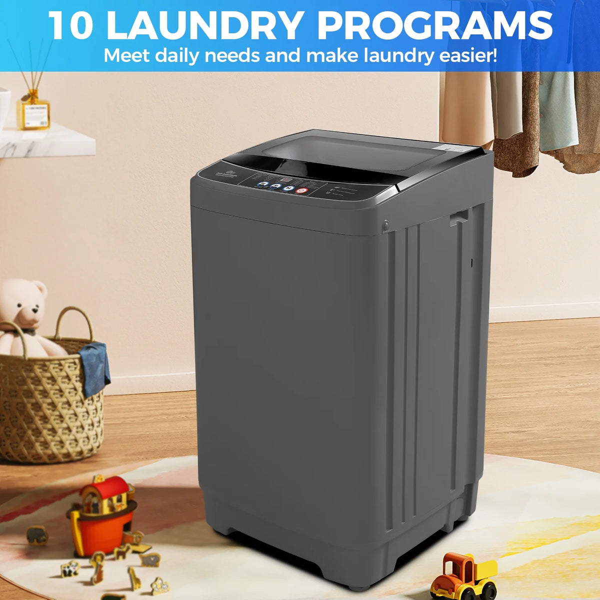 17.8lb Full Automatic Washing Machine with Drain Pump D226116