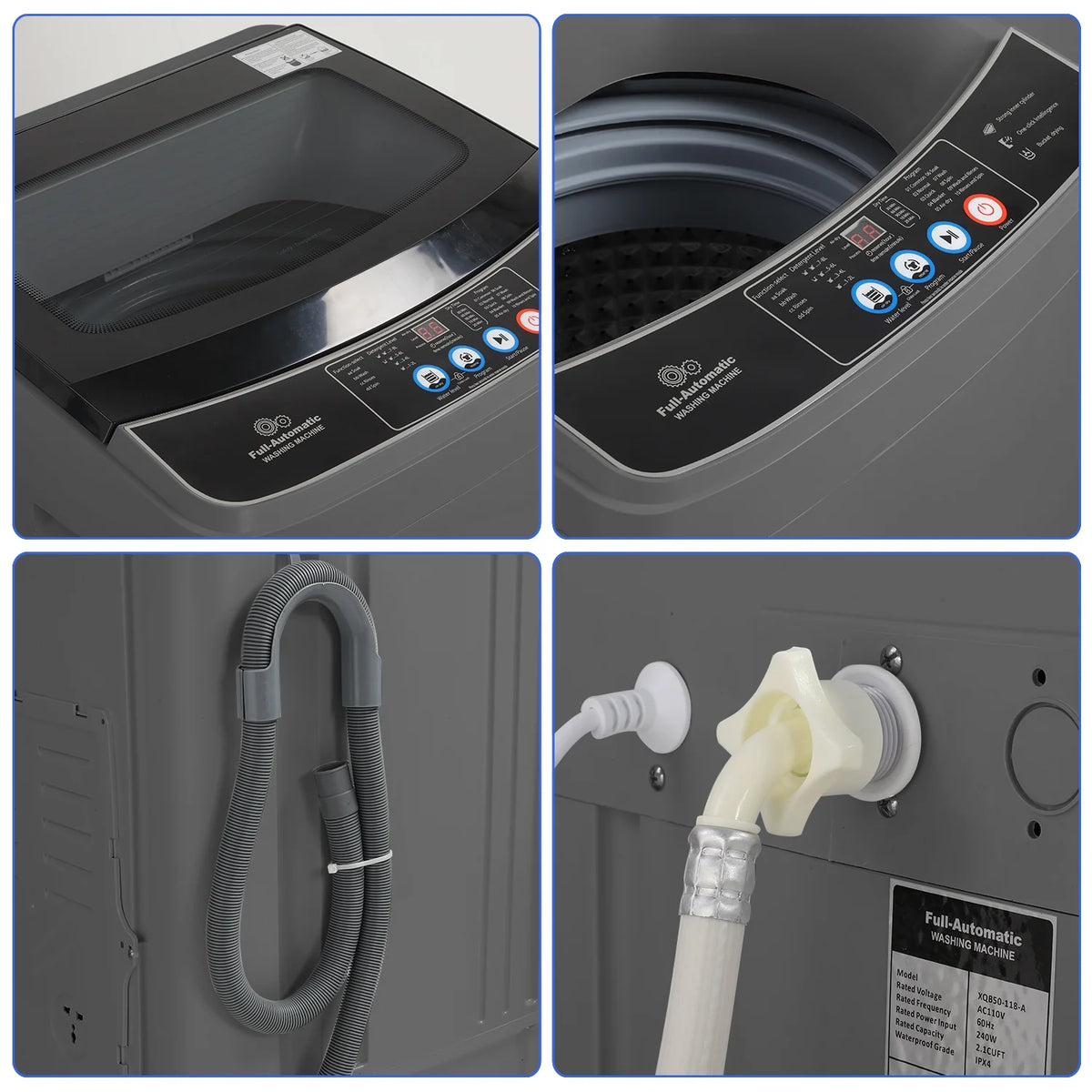 17.8lb Full Automatic Washing Machine with Drain Pump D226116