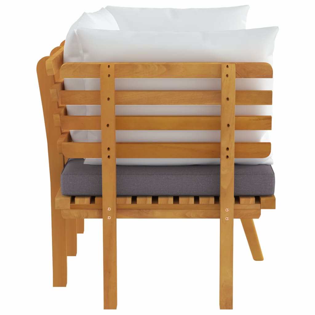 2-Seater Patio Sofa with Cushions Solid Acacia Wood M63247