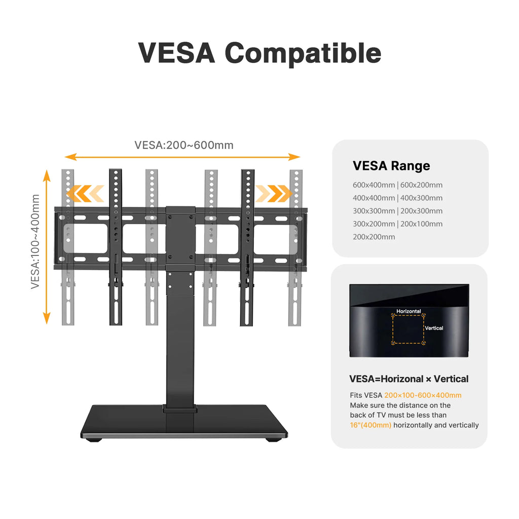 Height Adjustable Swivel TV Stand with Tempered Glass Base X73210