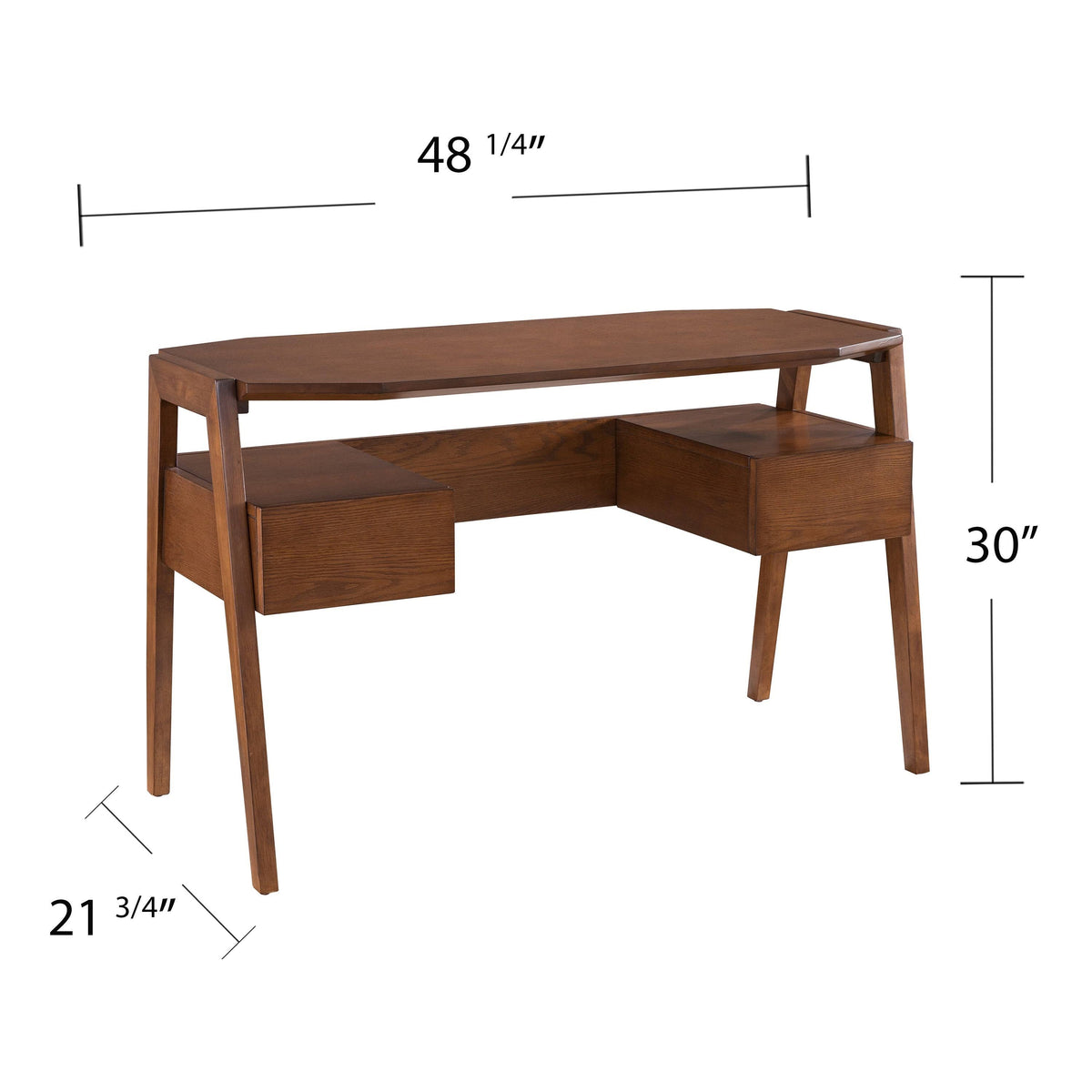 White Writing Desk with Storage D594
