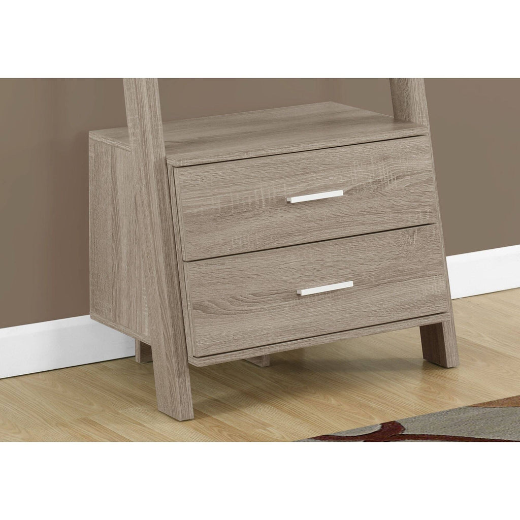 Taupe Brown Rectangular Ladder Bookcase G81286