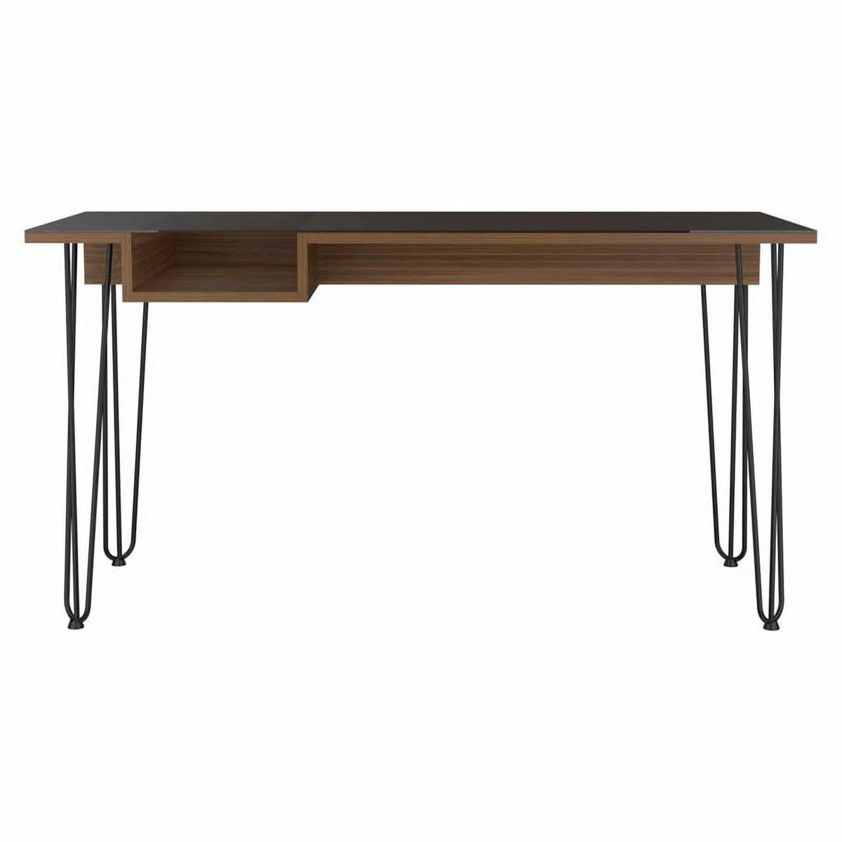 Modern Wood Desk with Steel Legs in Mahogany G4083