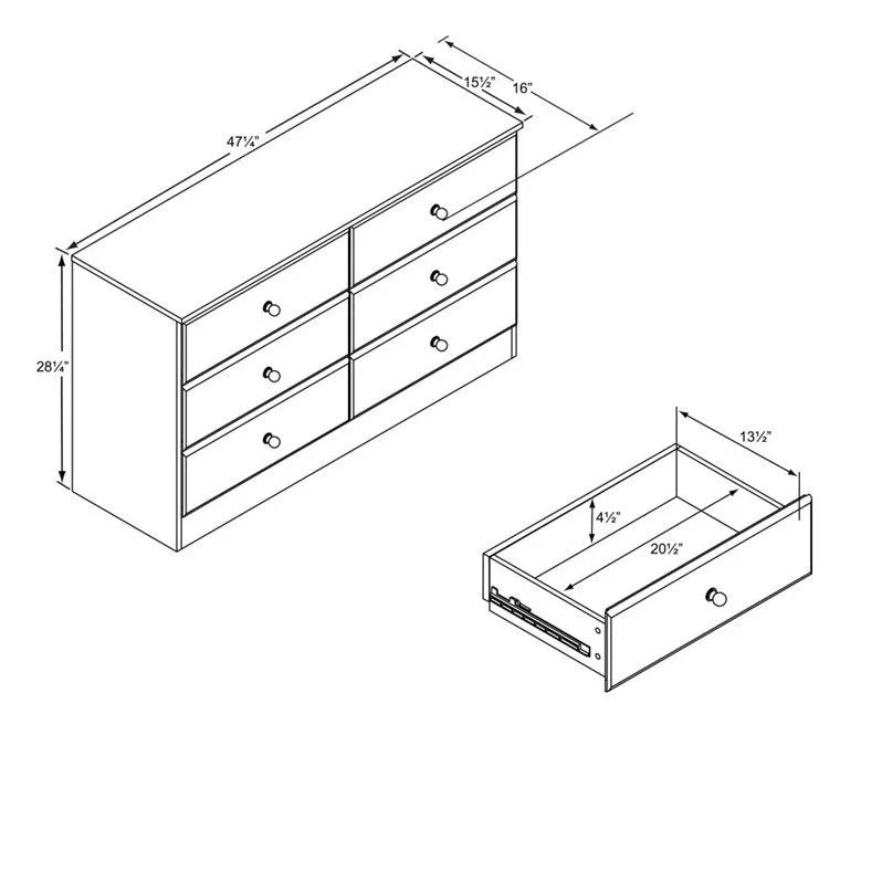 4-Piece Set with 2 Nightstands 4-Drawer Chest & Double Dresser C12344