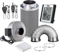 8 Inch 750 CFM Inline Fan Carbon Filter 25 Feet Ducting Combo with Humidity Monitor O454