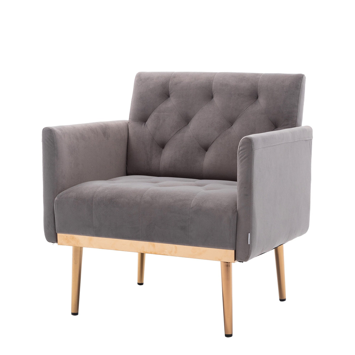 Grey Velvet Tufted Accent Chair N79267