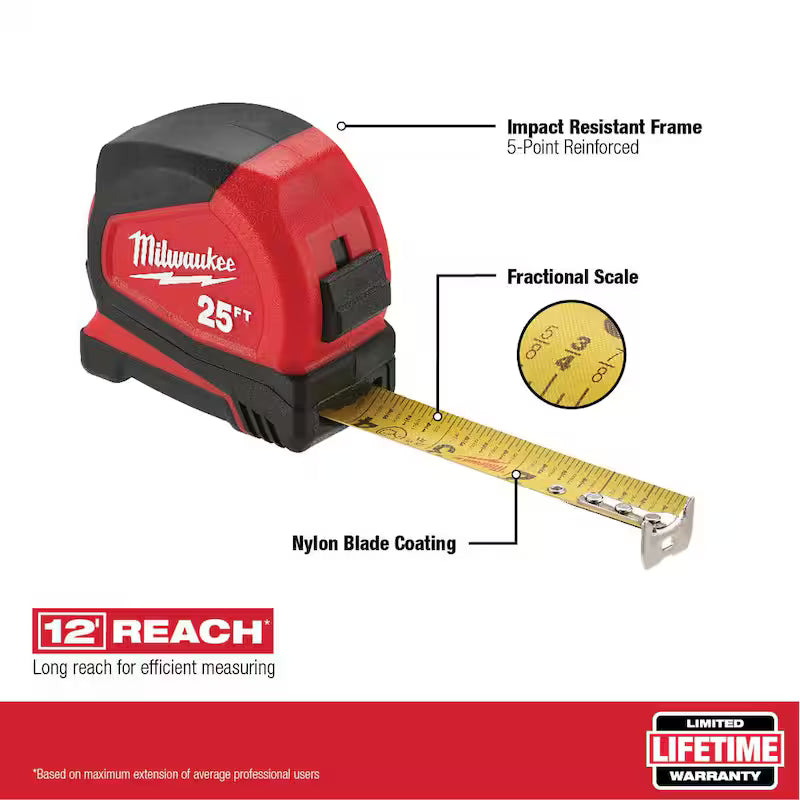 Compact Tape Measure with Pliers M75097