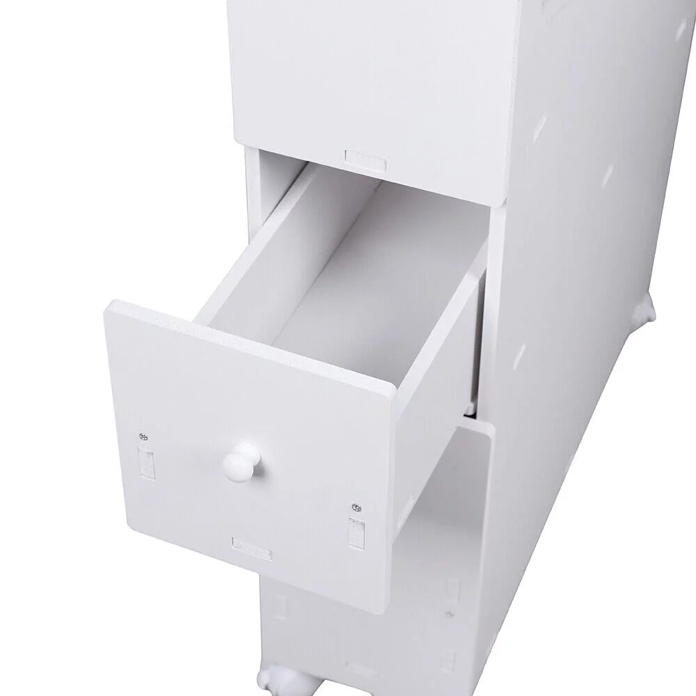 Slim Bathroom Storage Cabinet Floor Standing Organizer Shelves N920818