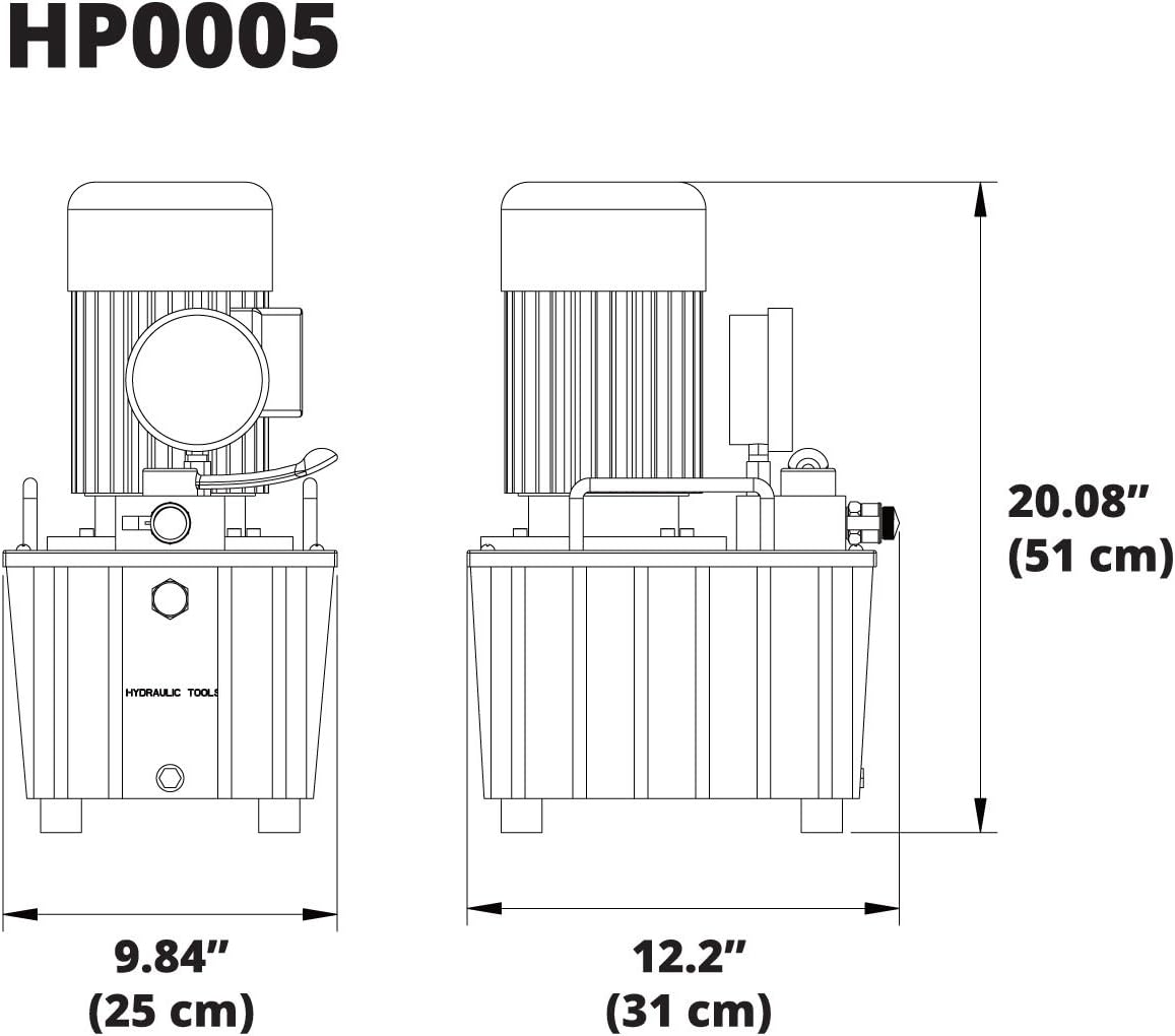 Electric Hydraulic Pump Power Pack Unit 2 Stage Single Acting 110v 10k psi 488 Cubic in Capacity B284828